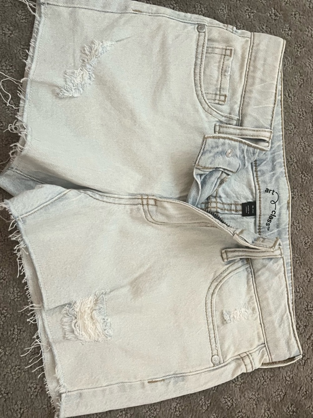 Cat & Jack Light Wash Distressed Denim Shorts
